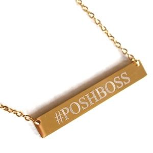 ** PoshBoss Word Gold Bar necklace